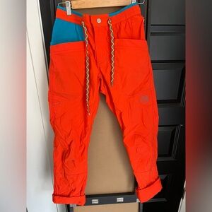 La Sportiva Orange and Blue Climbing Pants